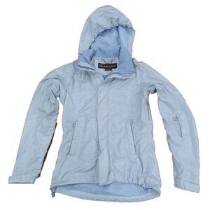 Womens Ariat Riding Jacket XS Ombre Equestrian Hooded Plaid Lightweight Blue